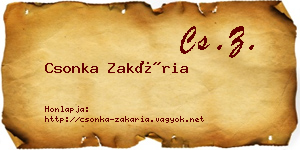 Csonka Zakária névjegykártya
